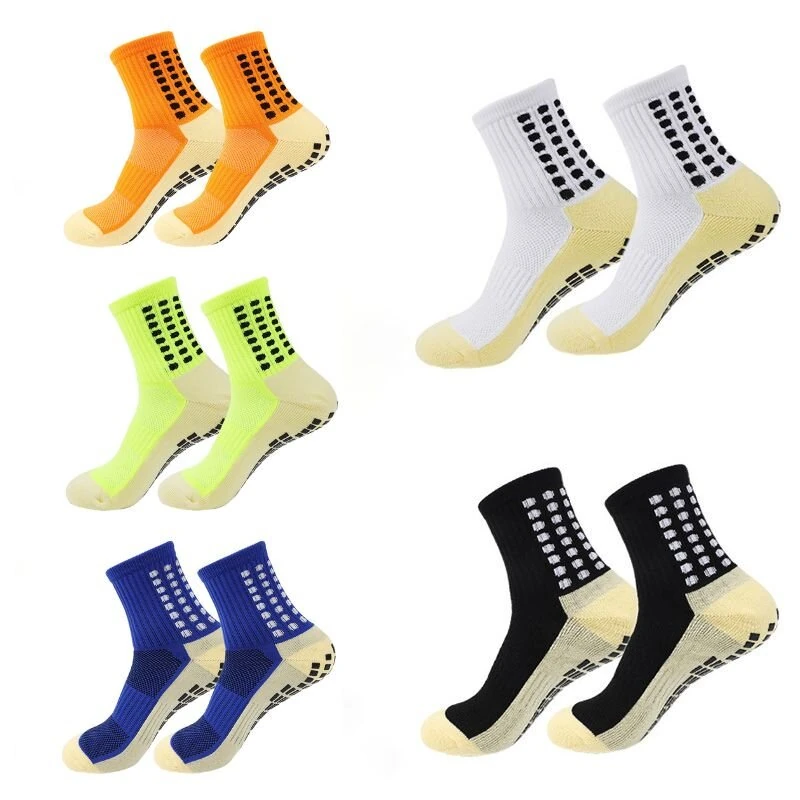 (image for) 1 Pair Men's Anti-Slip Sport Socks Football Soccer Basketball Tennis Outdoor Grip Cycling Riding Comfortable Non-Slip Design
