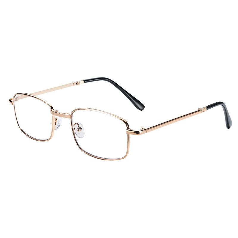 (image for) Anti Blue Light Multifocal Reading Glasses, Portable Foldable Presbyopic Glasses for Both Near Far Distances, Gold Frame Eyeglasses