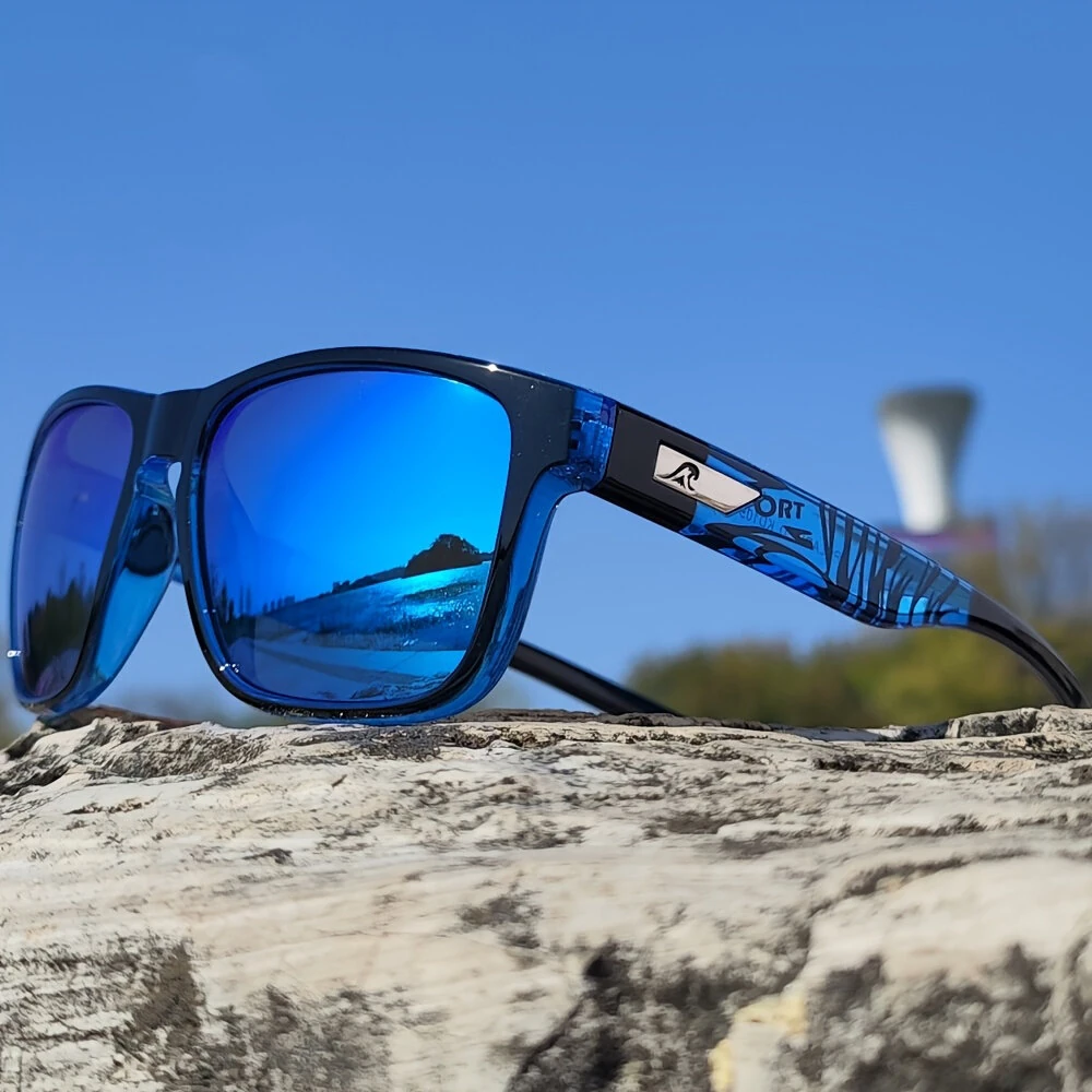 (image for) Classic Square Frame Polarized Sunglasses UV400 Protection Sport Sun Eyewear for Outdoor Cycling Driving Fishing