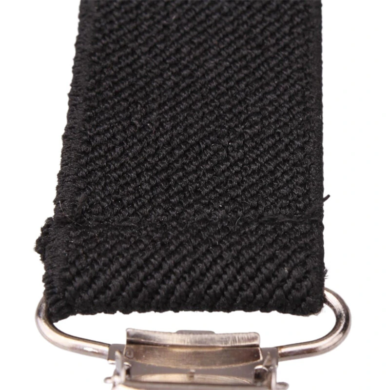 (image for) Mens Classic Black Suspenders Elastic Y-Back Adjustable Braces with 3 Metal Clips