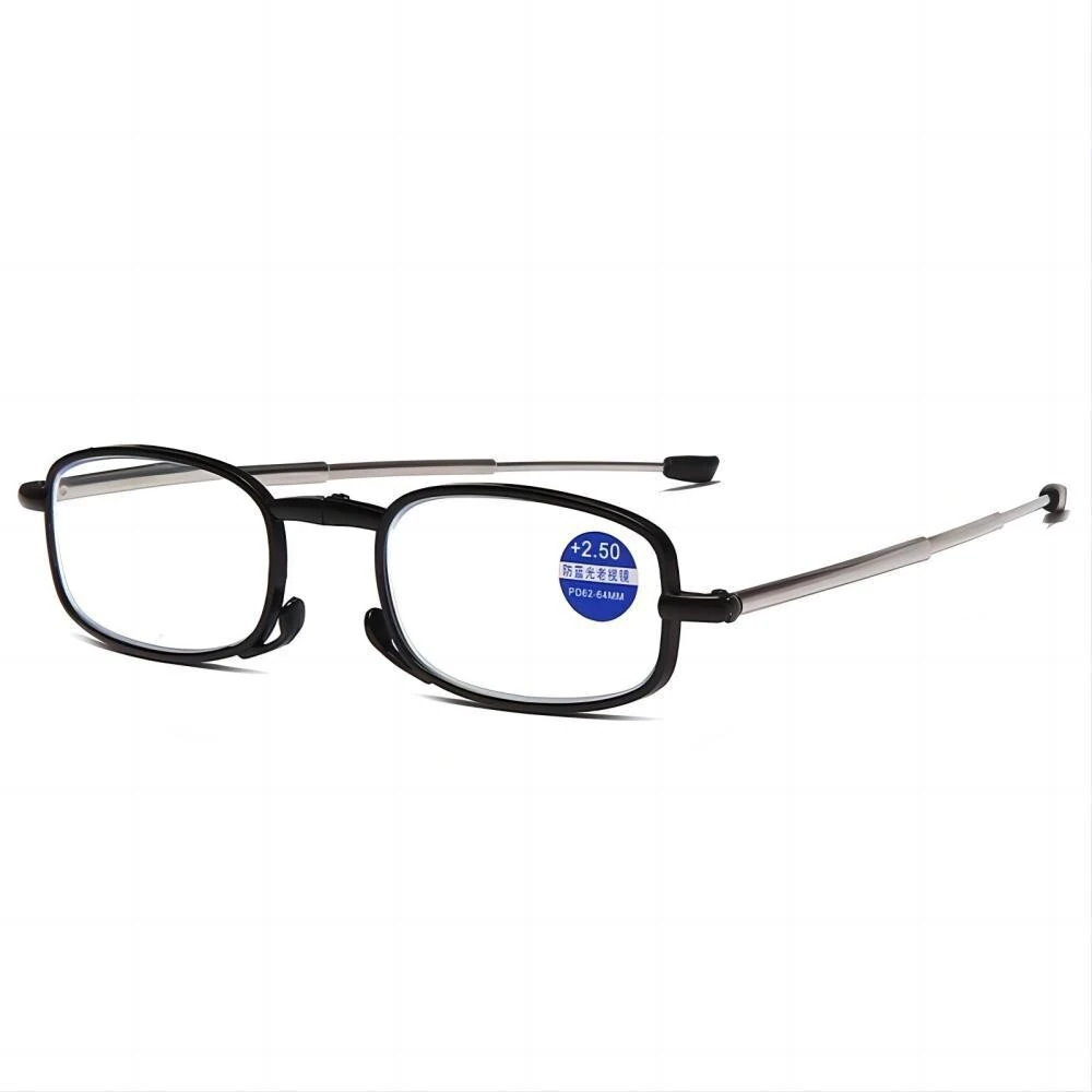 (image for) Portable Folding Reading Glasses with Buckle Storage Bag HD Anti-Blue Light Anti-Radiation Glasses Presbyopic Glasses for Women Men
